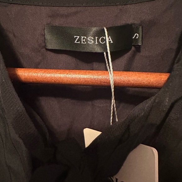 NWT Women's Casual Half Sleeve Tie V Neck Elastic High Neck Dress Black Size S - Picture 6 of 7